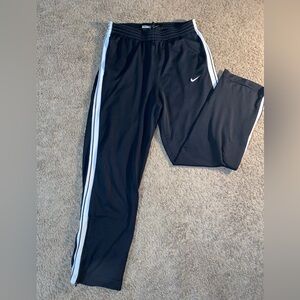 Nike Basketball Track Pants Mens Large Black White Stripe Athletic Running Loung